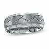 Thumbnail Image 0 of Triton Men's 8.0mm Comfort Fit Tungsten Carbide Crisscross Wedding Band - Size 10