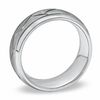 Thumbnail Image 1 of Triton Men's 8.0mm Comfort Fit Tungsten Carbide Crisscross Wedding Band - Size 10