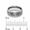 Thumbnail Image 2 of Triton Men's 8.0mm Comfort Fit Tungsten Carbide Crisscross Wedding Band - Size 10
