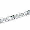 Thumbnail Image 0 of Men's 0.25 CT. T.W. Diamond Double Row Stainless Steel Link Bracelet - 8.5"