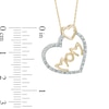 Thumbnail Image 1 of 0.10 CT. T.W. Diamond MOM Double Heart Pendant in 10K Two-Tone Gold