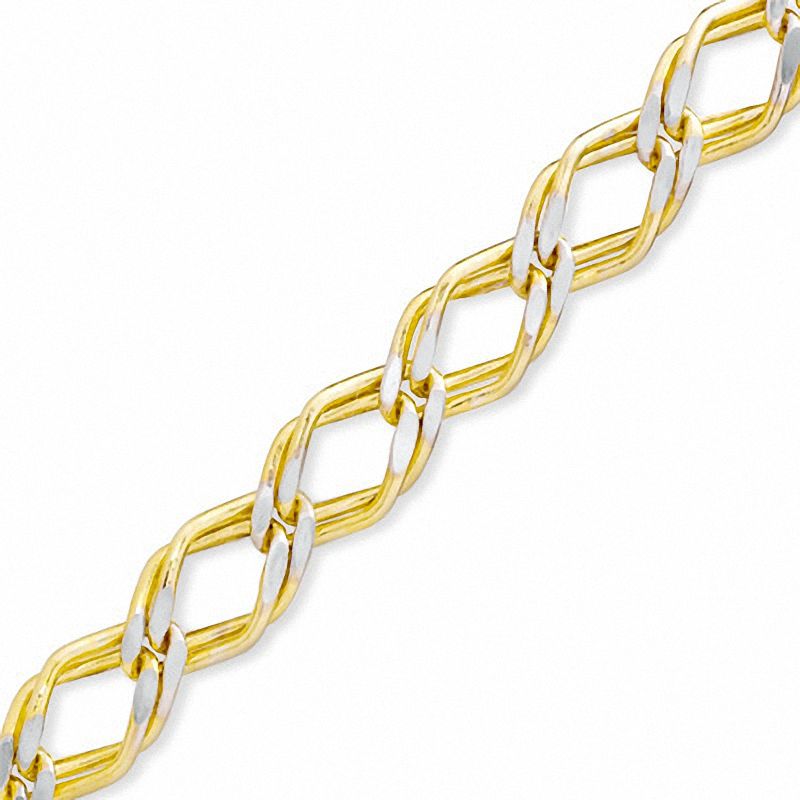 Sterling Silver and 14K Gold Plate Double Link Bracelet