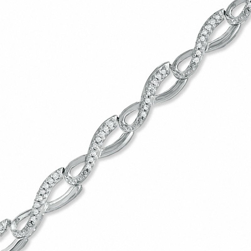 0.50 CT. T.W. Diamond Infinity Loop Bracelet in Sterling Silver