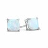 Thumbnail Image 0 of 6.0mm Cushion-Cut Lab-Created Opal Stud Earrings in 10K White Gold