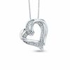 Thumbnail Image 0 of 0.085 CT. T.W. Diamond Overlap Heart Pendant in Sterling Silver