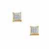 Thumbnail Image 0 of 0.05 CT. T.W. Diamond Square Stud Earrings in 10K Two-Tone Gold
