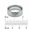 Thumbnail Image 2 of Men's Diamond Accent Slant Wedding Band in Stainless Steel - Size 9
