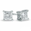 Thumbnail Image 0 of 1.00 CT. T. W. Canadian Certified Princess-Cut Diamond Stud Earrings in 14K White Gold (I/I2)