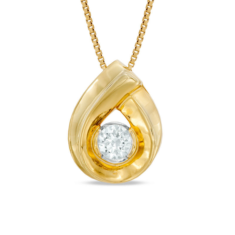 0.20 CT. Certified Canadian Diamond Solitaire Bezel Oval Pendant in 14K Gold (I/I2)