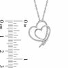 Thumbnail Image 1 of 0.115 CT. T.W. Diamond Double Heart Pendant in Sterling Silver