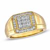 Thumbnail Image 0 of Men's 0.50 CT. T.W. Composite Square Diamond Ring in 10K Gold