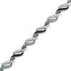 Thumbnail Image 0 of 0.33 CT. T.W. Enhanced Black and White Diamond Waves Bracelet in Sterling Silver - 7.25"