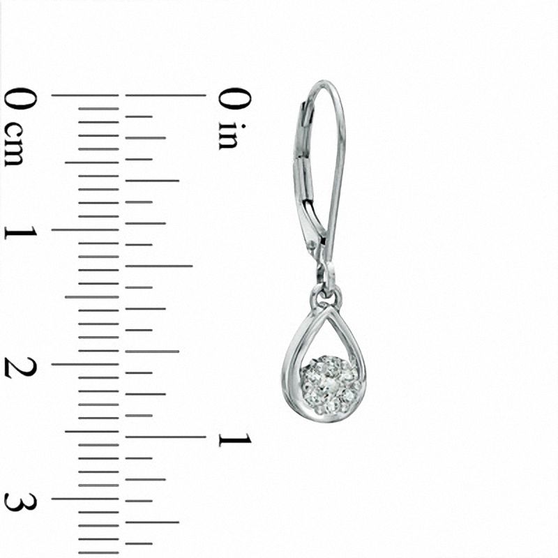 0.20 CT. T.W. Diamond Cluster Teardrop Earrings in 10K White Gold