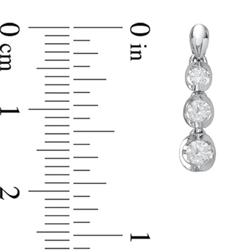 0.50 CT. T.W. Canadian Certified Diamond Three Stone Drop Earrings in 14K White Gold