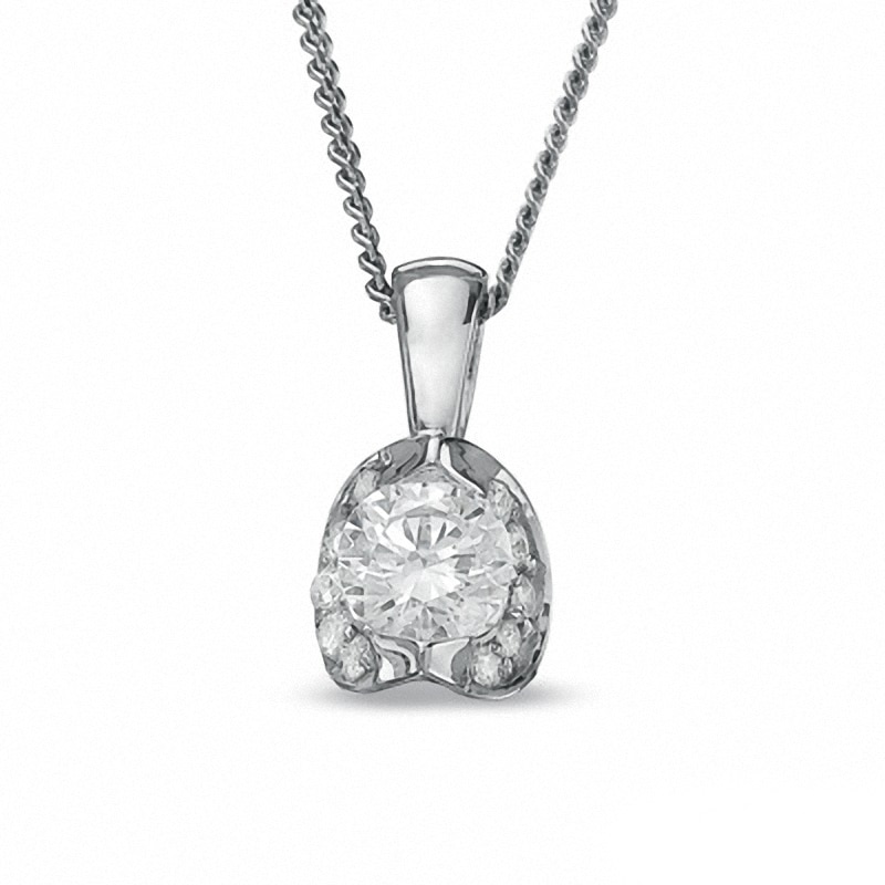 0.25 CT. T.W. Certified Canadian Diamond Pendant in 14K White Gold - 17"