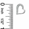 Thumbnail Image 1 of 0.16 CT. T.W. Diamond Tilted Heart Stud Earrings in Sterling Silver