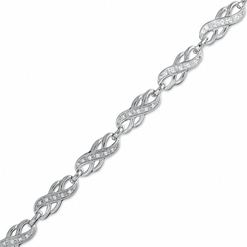 0.25 CT. T.W. Diamond Infinity Bracelet in Sterling Silver