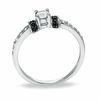 Thumbnail Image 1 of 0.25 CT. T.W. Black and White Diamond Station Engagement Ring in 10K White Gold