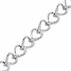 Thumbnail Image 0 of 0.25 CT. T.W. Diamond Heart Line Bracelet in Sterling Silver
