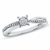 Thumbnail Image 0 of 0.25 CT. T.W. Diamond Crisscross Promise Ring in 10K White Gold