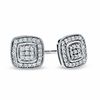 Thumbnail Image 0 of 0.20 CT. T.W. Diamond Frame Cluster Earrings in Sterling Silver