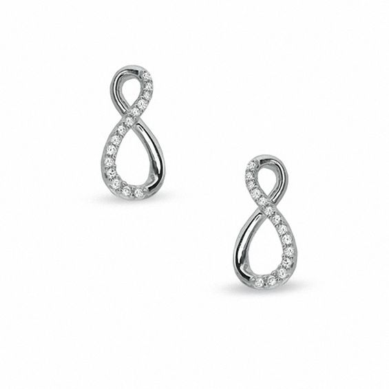 0 20 Ct T W Diamond Infinity Earrings In 10k White Gold View All T W Diamond Infinity Earrings In 10k White Gold