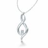 Thumbnail Image 0 of 0.07 CT. Diamond Solitaire Flame Pendant in 10K White Gold