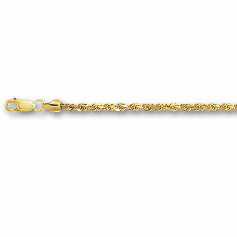 Ladies' 2.5mm Rope Chain Bracelet in 14K Gold