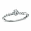Thumbnail Image 0 of 0.12 CT. T.W. Diamond Flower Cluster Promise Ring in 10K White Gold