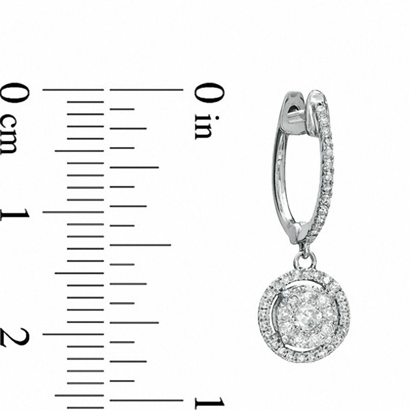 0.50 CT. T.W. Diamond Cluster Drop Earrings in 10K White Gold
