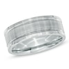 Thumbnail Image 0 of Men's 8.0mm Groove Wedding Band in Stainless Steel - Size 9
