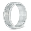 Thumbnail Image 1 of Men's 8.0mm Groove Wedding Band in Stainless Steel - Size 9