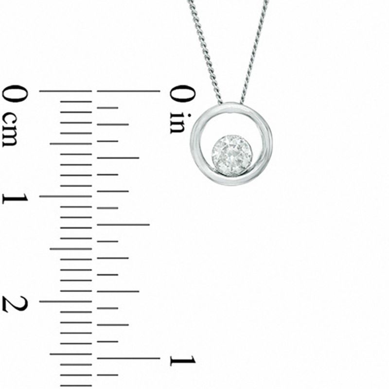0.20 CT. Certified Canadian Diamond Solitaire Pendant in 14K White Gold (I/I2) - 17"