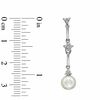 Thumbnail Image 2 of 6.5-8.0mm Cultured Freshwater Pearl and Lab-Created White Sapphire Pendant and Earrings Set in Sterling Silver