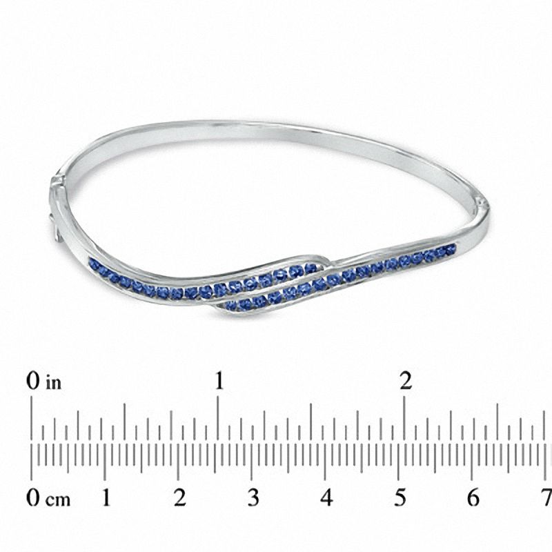 Lab-Created Sapphire Bangle in Sterling Silver