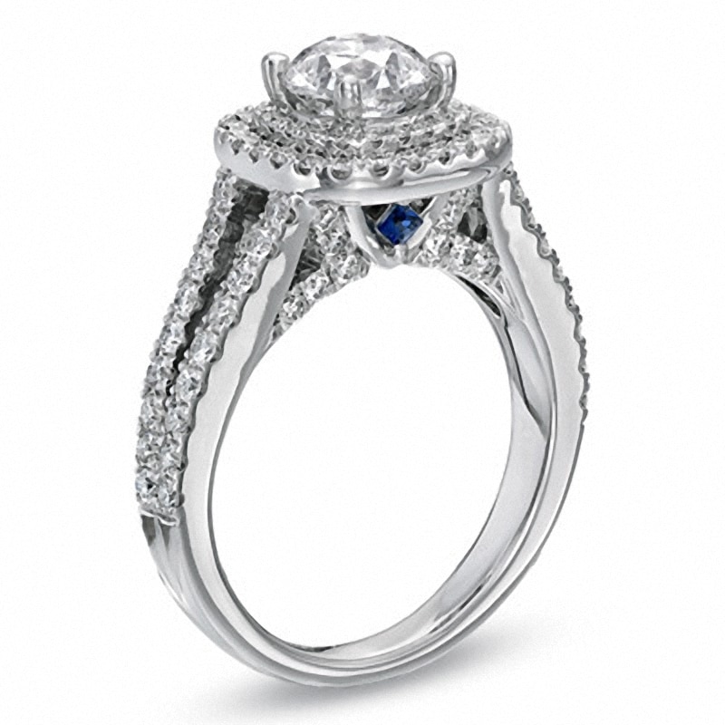 Vera Wang Love Collection 1.95 CT. T.W. Diamond Frame Split Shank Engagement Ring in 14K White Gold