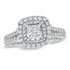 Thumbnail Image 0 of Vera Wang Love Collection 1.45 CT. T.W. Princess-Cut Diamond Frame Split Shank Engagement Ring in 14K White Gold