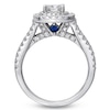Thumbnail Image 1 of Vera Wang Love Collection 1.45 CT. T.W. Princess-Cut Diamond Frame Split Shank Engagement Ring in 14K White Gold