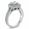 Thumbnail Image 2 of Vera Wang Love Collection 1.45 CT. T.W. Princess-Cut Diamond Frame Split Shank Engagement Ring in 14K White Gold