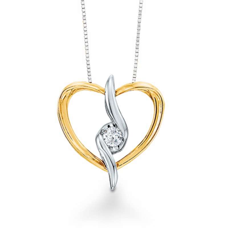 Sirena™ Diamond Accent 3-in-1 Heart Pendant in 10K Two-Tone Gold