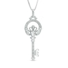 Thumbnail Image 0 of Diamond Accent Claddagh Top Key Pendant in Sterling Silver