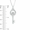 Thumbnail Image 1 of Diamond Accent Claddagh Top Key Pendant in Sterling Silver