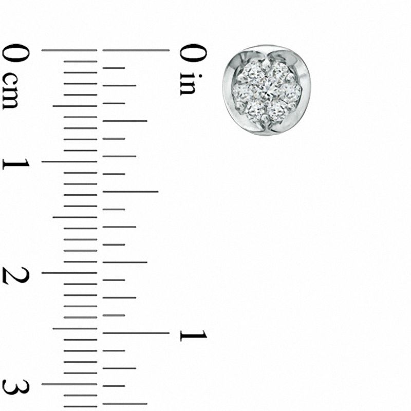 0.50 CT. T.W. Diamond Cluster Stud Earrings in 10K White Gold