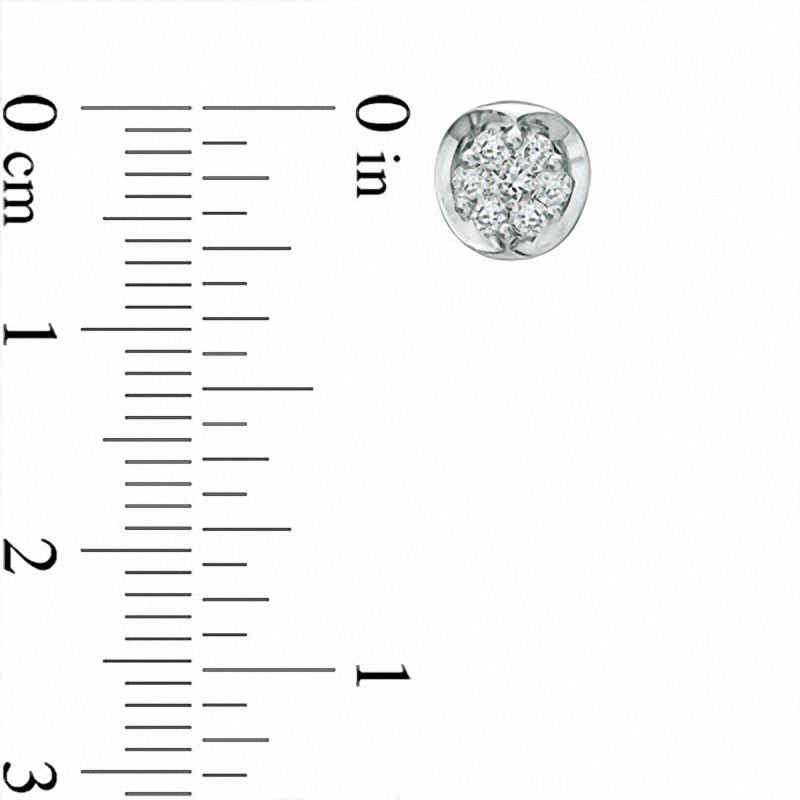 0.33 CT. T.W. Diamond Cluster Stud Earrings in 10K White Gold
