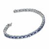 Thumbnail Image 1 of Oval Tanzanite Line Bracelet in Sterling Silver - 7.5"