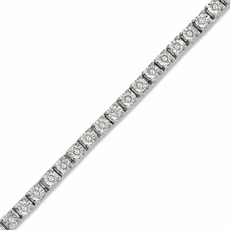 0.50 CT. T.W. Diamond Tennis Bracelet in Sterling Silver - 7.25"