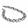 Thumbnail Image 1 of 0.10 CT. T.W. Black and White Diamond Heart Bracelet in Sterling Silver