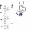 Thumbnail Image 1 of Tanzanite and Diamond Accent Double Heart Pendant in Sterling Silver