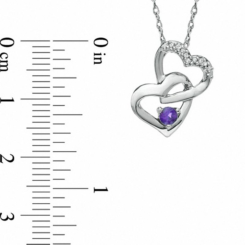 Tanzanite and Diamond Accent Double Heart Pendant in Sterling Silver