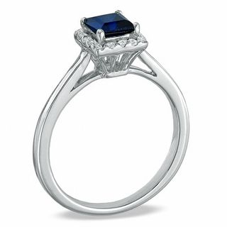 Princess cut diamond on sale with sapphire side stones